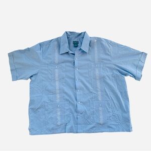 Tropicool Guayabera Style Shirt Mens 3XL Dad Bowling Cigar Lounge Barber Shop